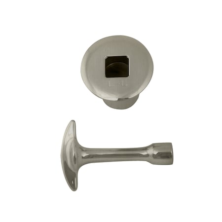 Westbrass 3/4" NPSM Gas Fire Pit and Fireplace Log Lighter Key Valve Trim Kit, Satin Nickel R500-07